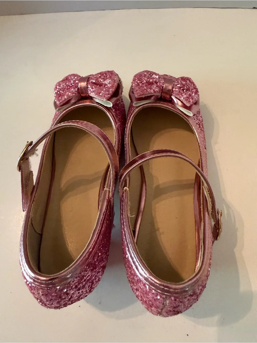Pandaninjia Ruby Glitter Bow Mary Jane Pump Heels Little Girls 13 NEW